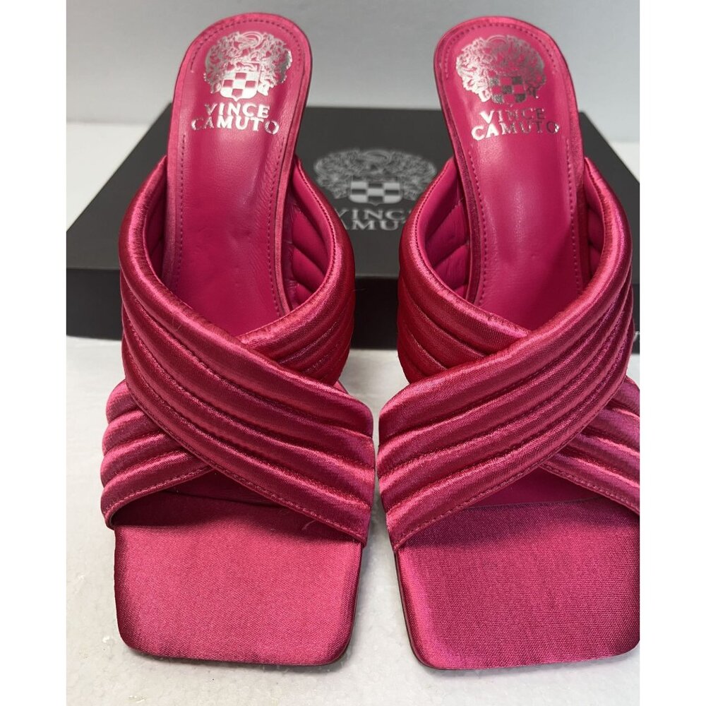 Vince Camuto VC-Sarendie 8M Satin Fuchsia High Heel Sandals HOCO Prom - Picture 3 of 12